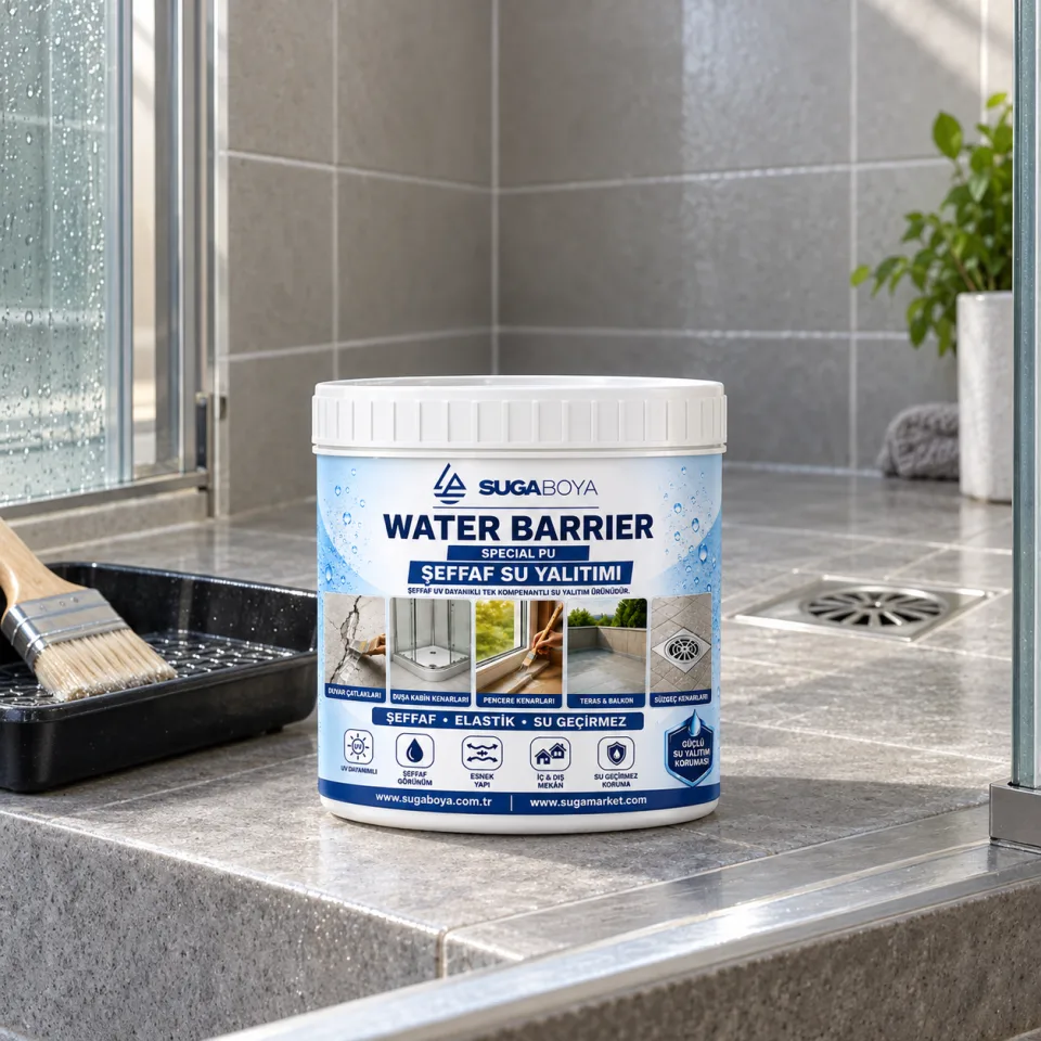 Suga Water Barrier Special PU Şeffaf Su Yalıtımı 1 kg — uygulama fotoğrafı